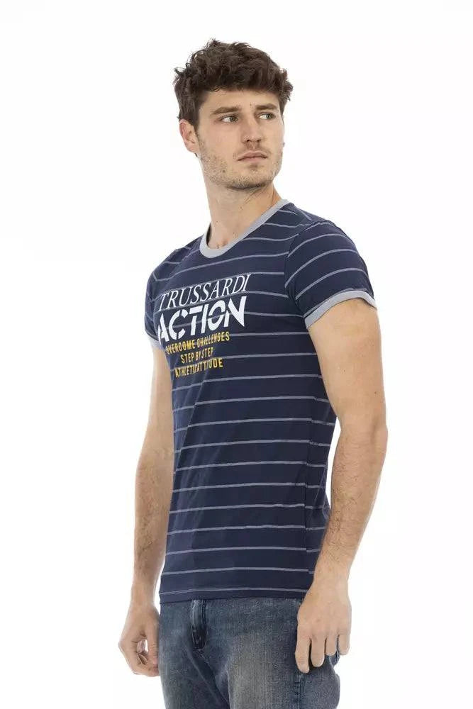 Trussardi Action Blue Cotton Men T-Shirt - ACCEXO