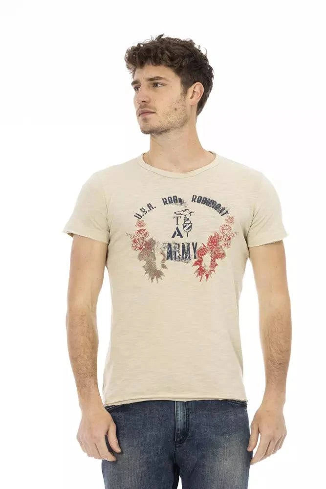 Trussardi Action Beige Cotton Men T-Shirt - ACCEXO