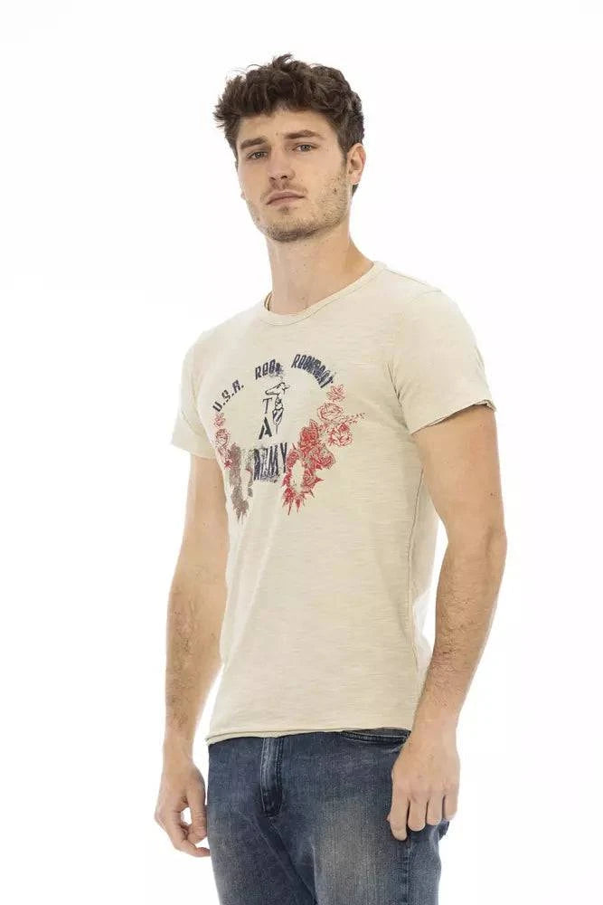 Trussardi Action Beige Cotton Men T-Shirt - ACCEXO