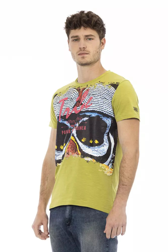 Trussardi Action Green Cotton Men T-Shirt