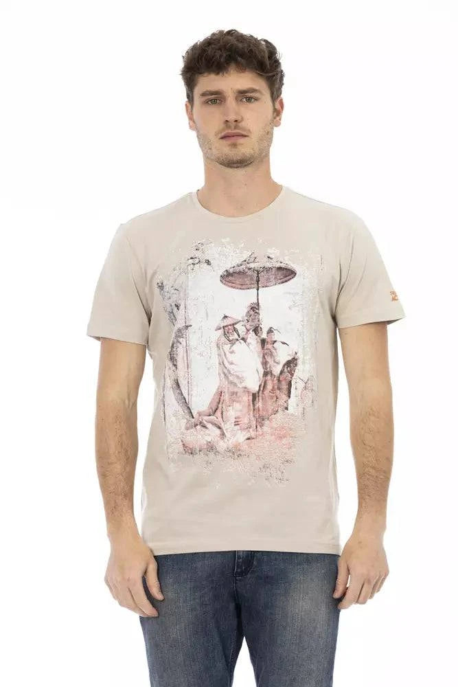 Trussardi Action Beige Cotton Men T-Shirt - ACCEXO