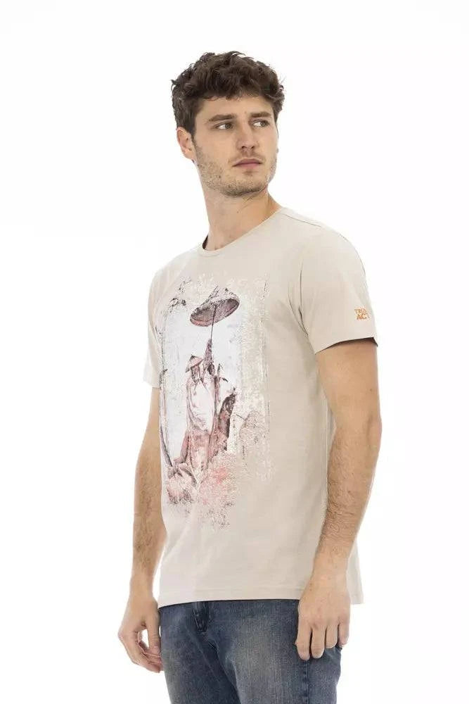 Trussardi Action Beige Cotton Men T-Shirt - ACCEXO