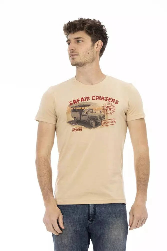 Trussardi Action Beige Cotton Men T-Shirt - ACCEXO