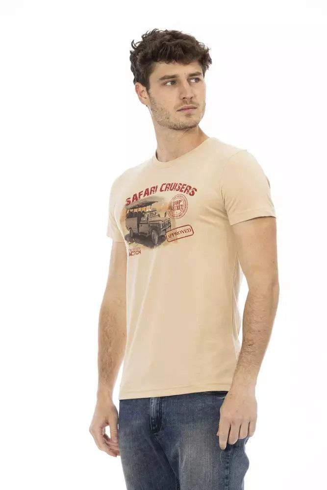 Trussardi Action Beige Cotton Men T-Shirt - ACCEXO