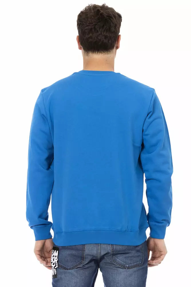 Automobili Lamborghini Blue Cotton Men Sweater Featuring The Iconic Lambo Logo