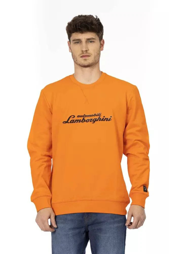 Automobili Lamborghini Orange Cotton Men Sweater - ACCEXO