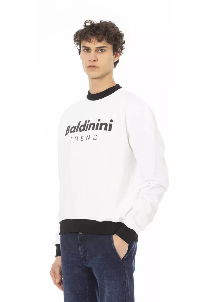Baldinini Trend White Cotton Men Sweater - ACCEXO