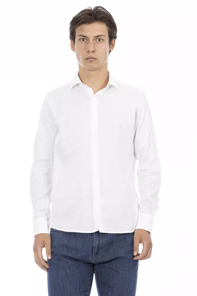 Baldinini Trend White Cotton Men Shirt - ACCEXO