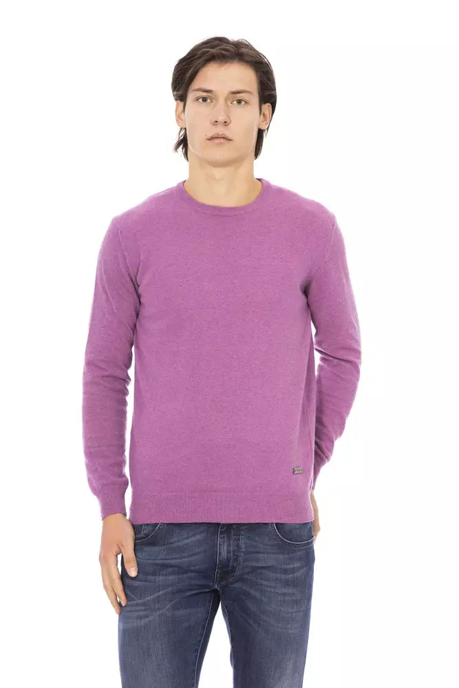 Baldinini Trend Purple Wool Men Sweater - ACCEXO