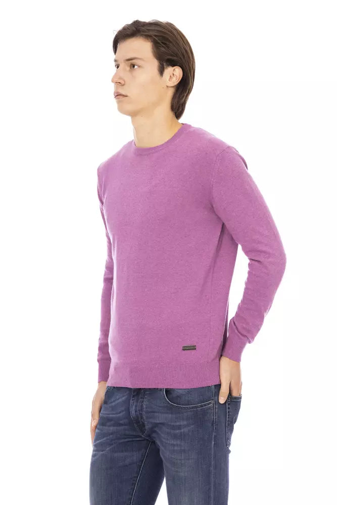 Baldinini Trend Purple Wool Men Sweater - ACCEXO