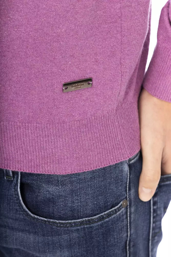 Baldinini Trend Purple Wool Men Sweater - ACCEXO