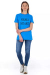 Frankie Morello Light Blue Cotton Women T-Shirt