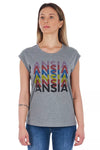 Frankie Morello Gray Cotton Women T-Shirt