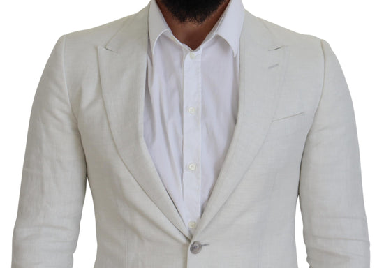 Dolce & Gabbana Elegant White Sicilia Single Breasted Blazer