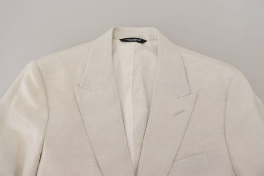 Dolce & Gabbana Elegant White Sicilia Single Breasted Blazer