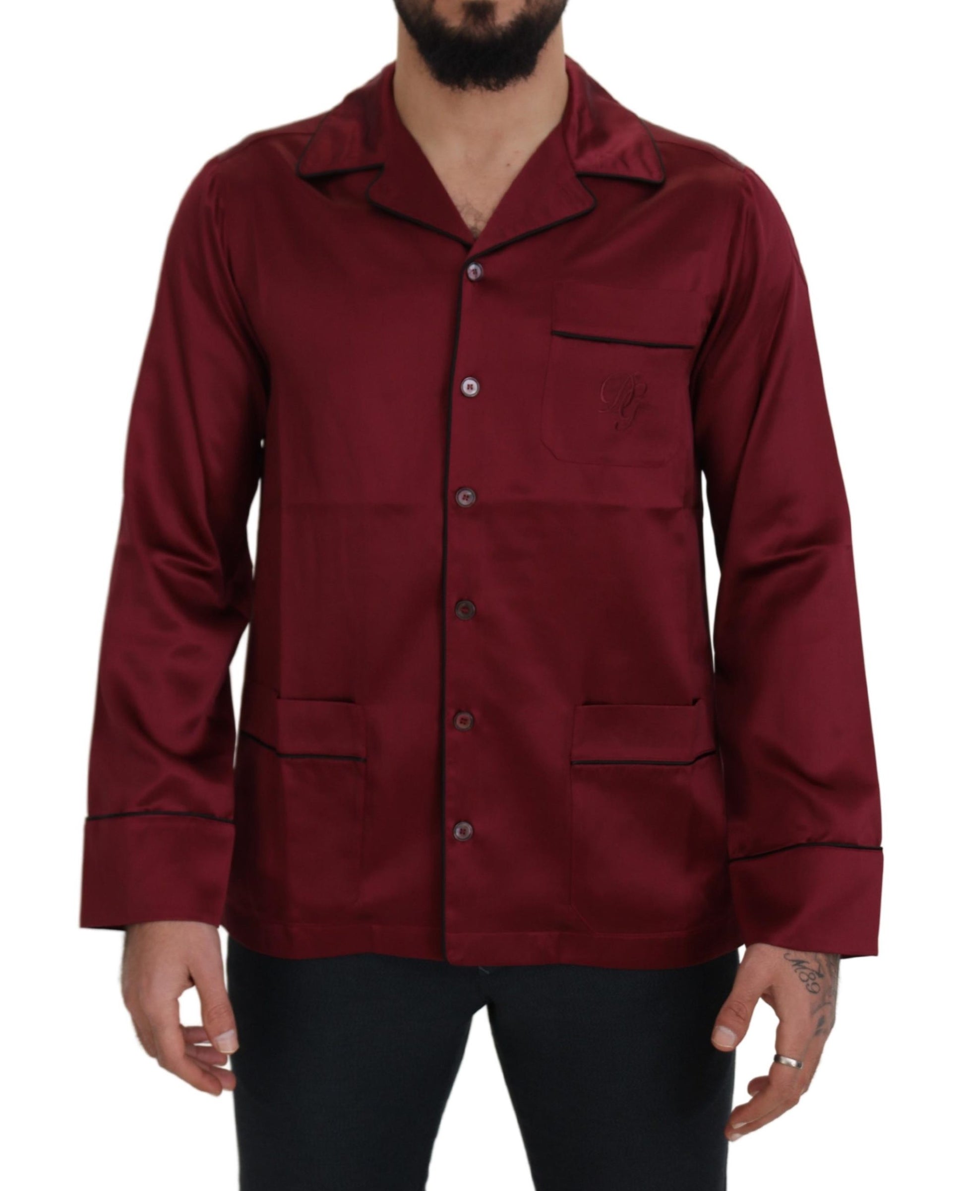 Dolce & Gabbana Elegant Silk Red Nightshirt Pajama - ACCEXO