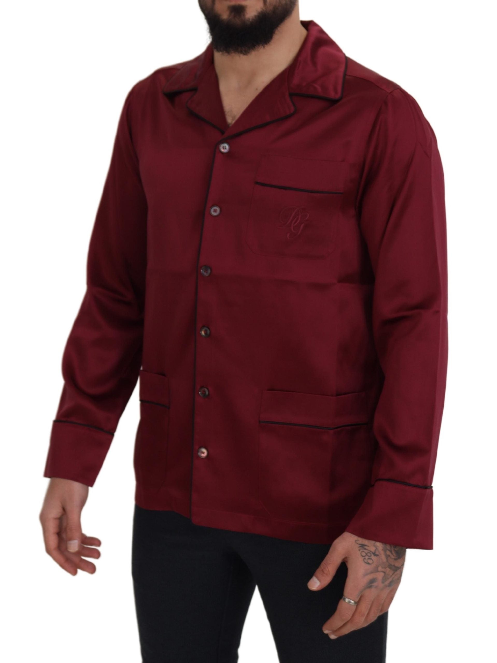 Dolce & Gabbana Elegant Silk Red Nightshirt Pajama - ACCEXO