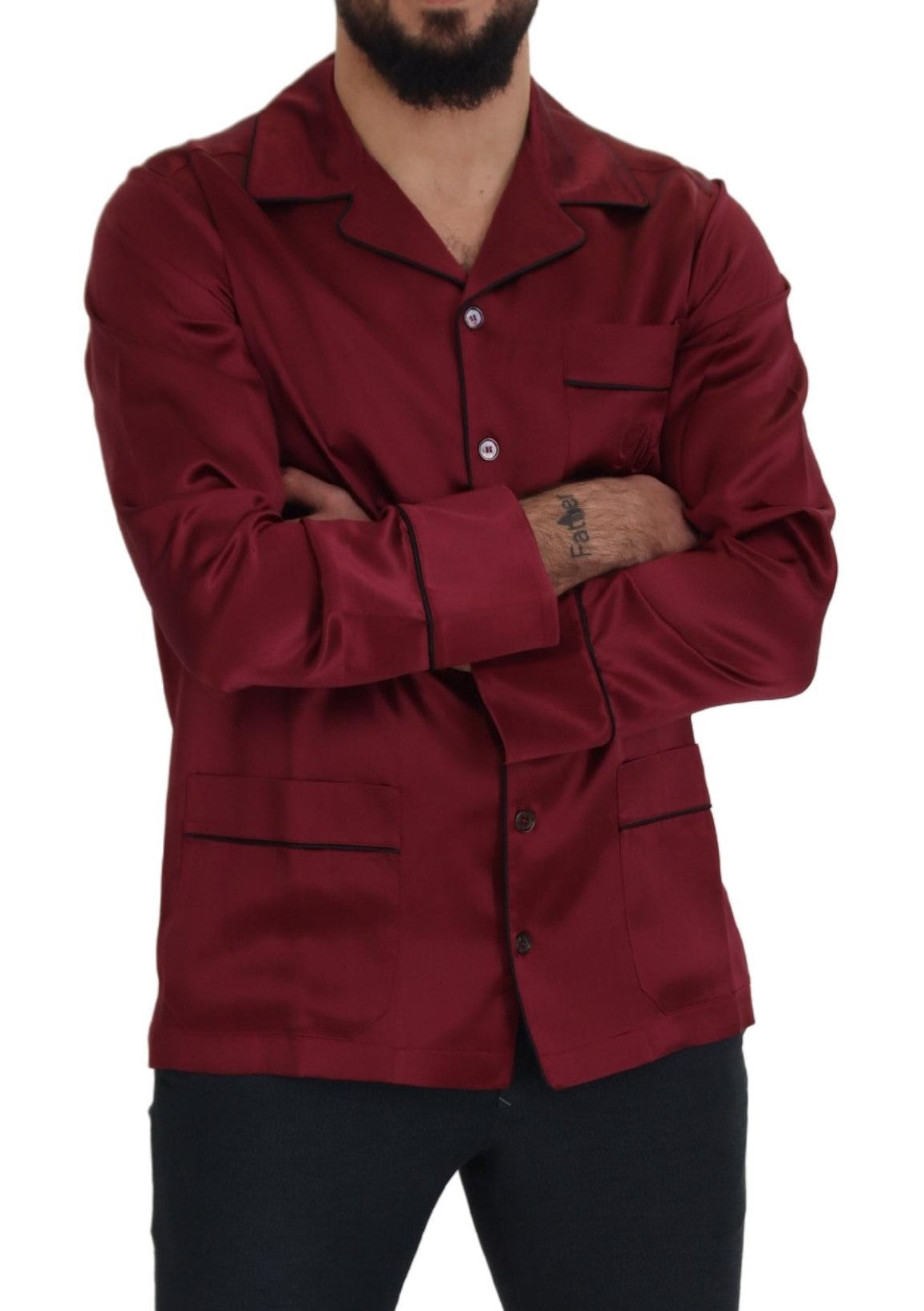 Dolce & Gabbana Elegant Silk Red Nightshirt Pajama - ACCEXO