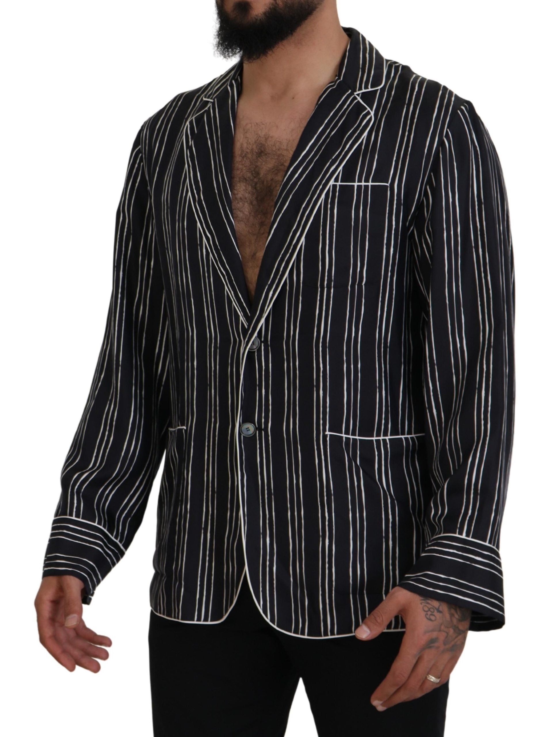 Dolce & Gabbana Elegant Silk Pajama Top Lounge Jacket - ACCEXO
