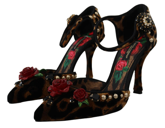 Dolce & Gabbana Chic Leopard Ankle Strap Sandal Heels