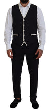 Dolce & Gabbana Elegant Black and White Slim Fit Three Piece Suit