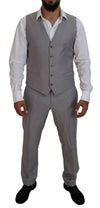 Dolce & Gabbana Elegant Silver Slim Fit Three-Piece Suit