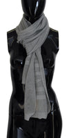 John Galliano Elegant Gray Knitted Designer Scarf