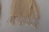 Costume National Chic Beige Fringed Scarf for Women