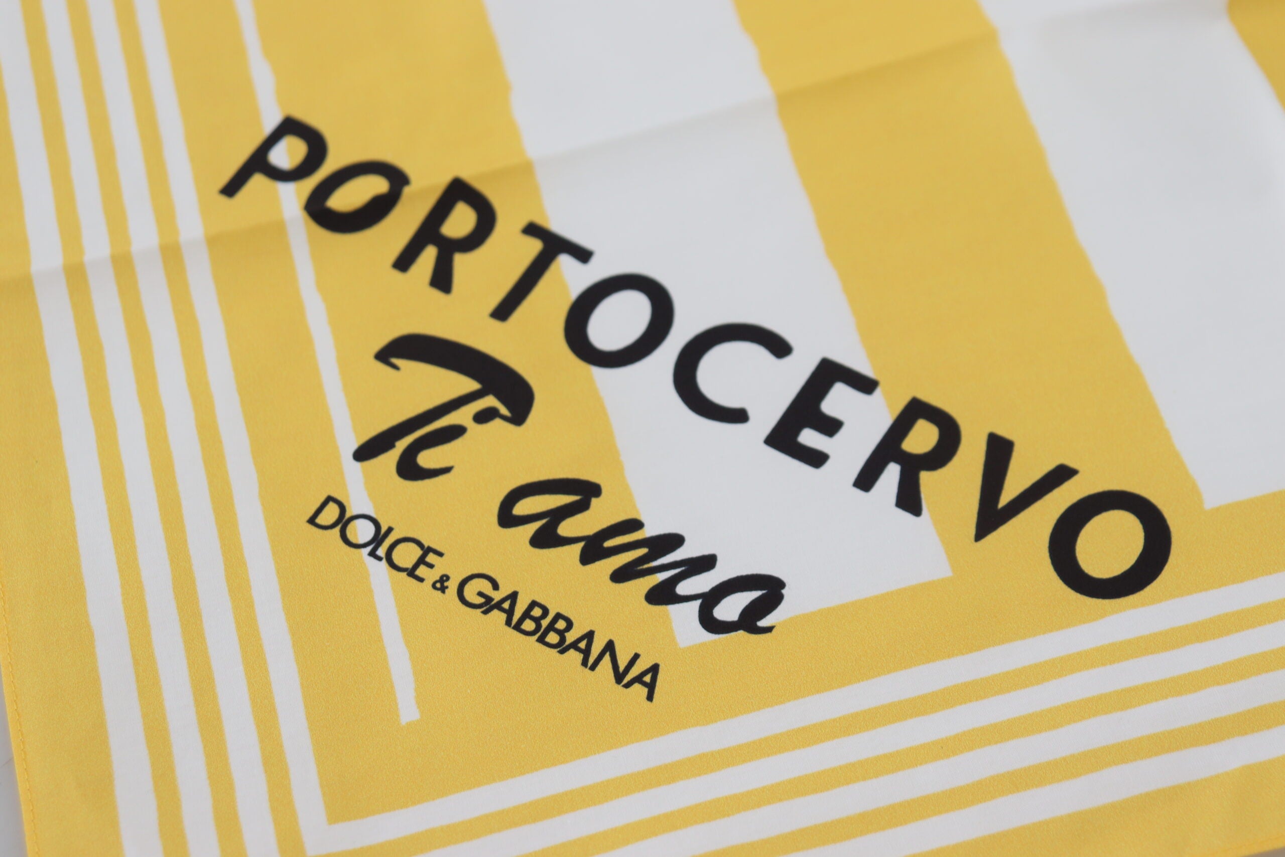 Dolce & Gabbana Elegant Yellow Cotton Square Scarf - ACCEXO