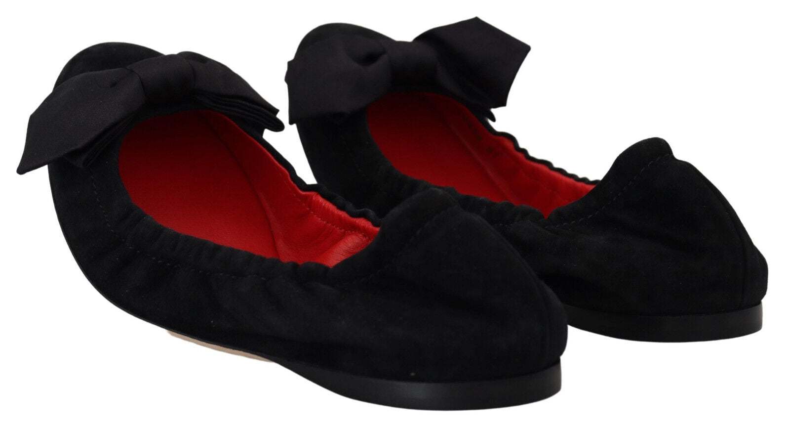 Dolce & Gabbana Elegant Black Suede Ballet Flats - ACCEXO