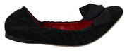 Dolce & Gabbana Elegant Black Suede Ballet Flats - ACCEXO