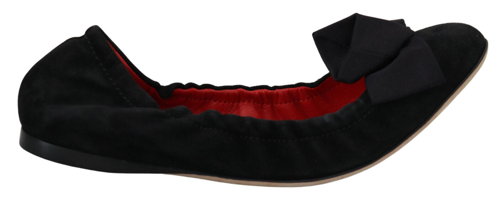 Dolce & Gabbana Elegant Black Suede Ballet Flats - ACCEXO