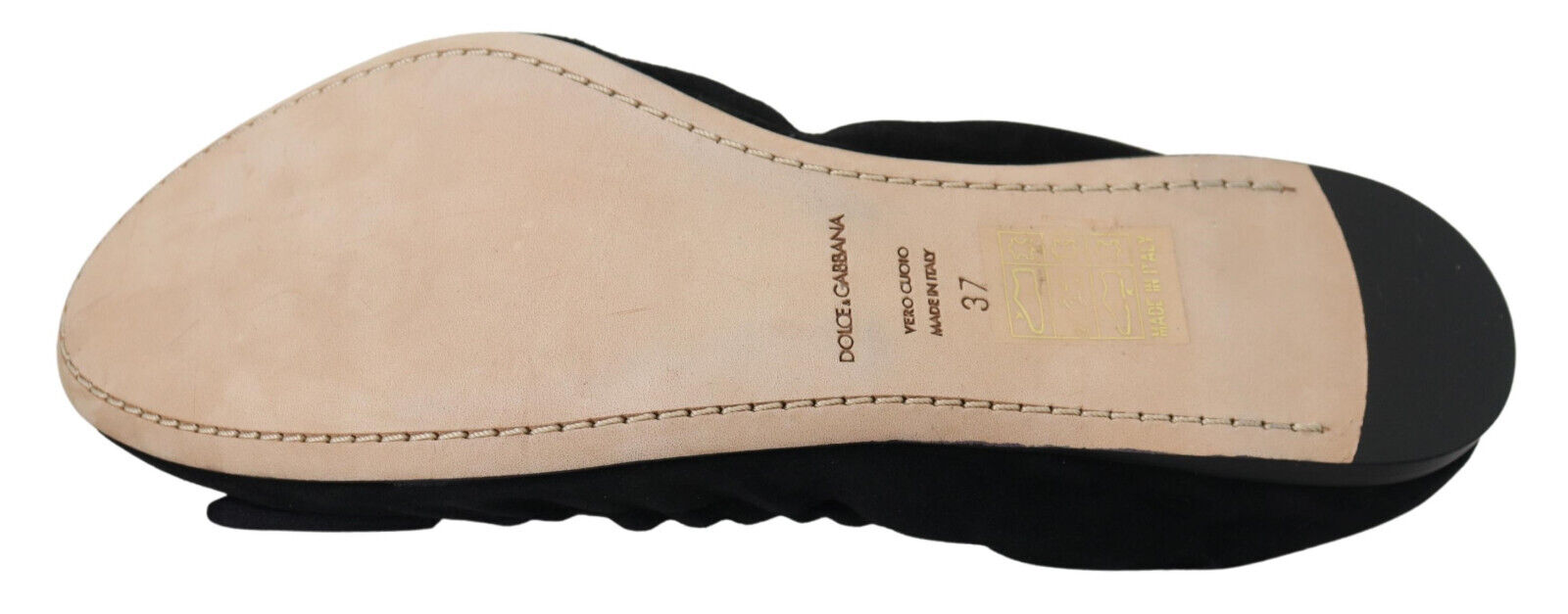 Dolce & Gabbana Elegant Black Suede Ballet Flats - ACCEXO