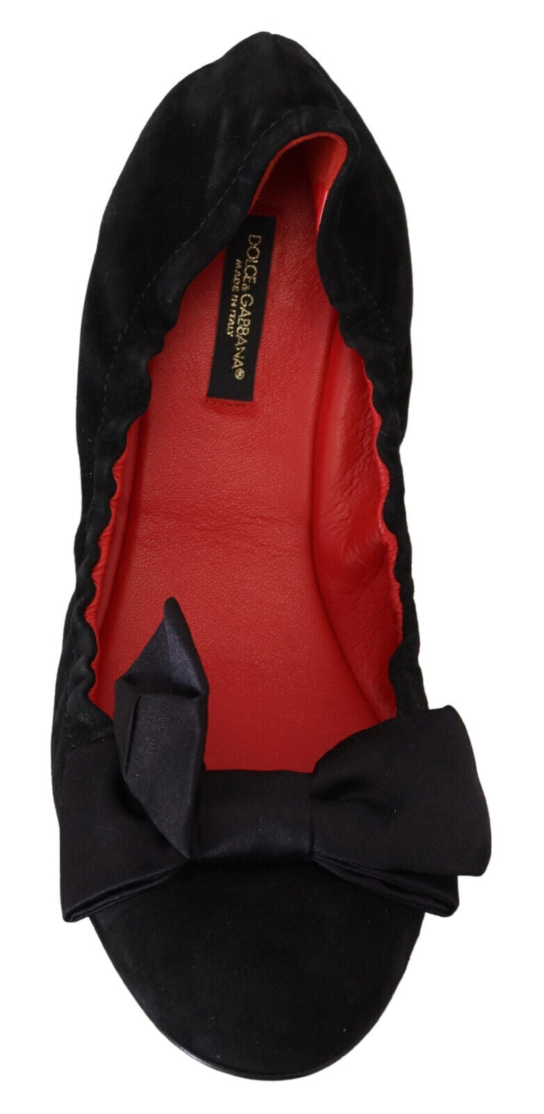 Dolce & Gabbana Elegant Black Suede Ballet Flats - ACCEXO