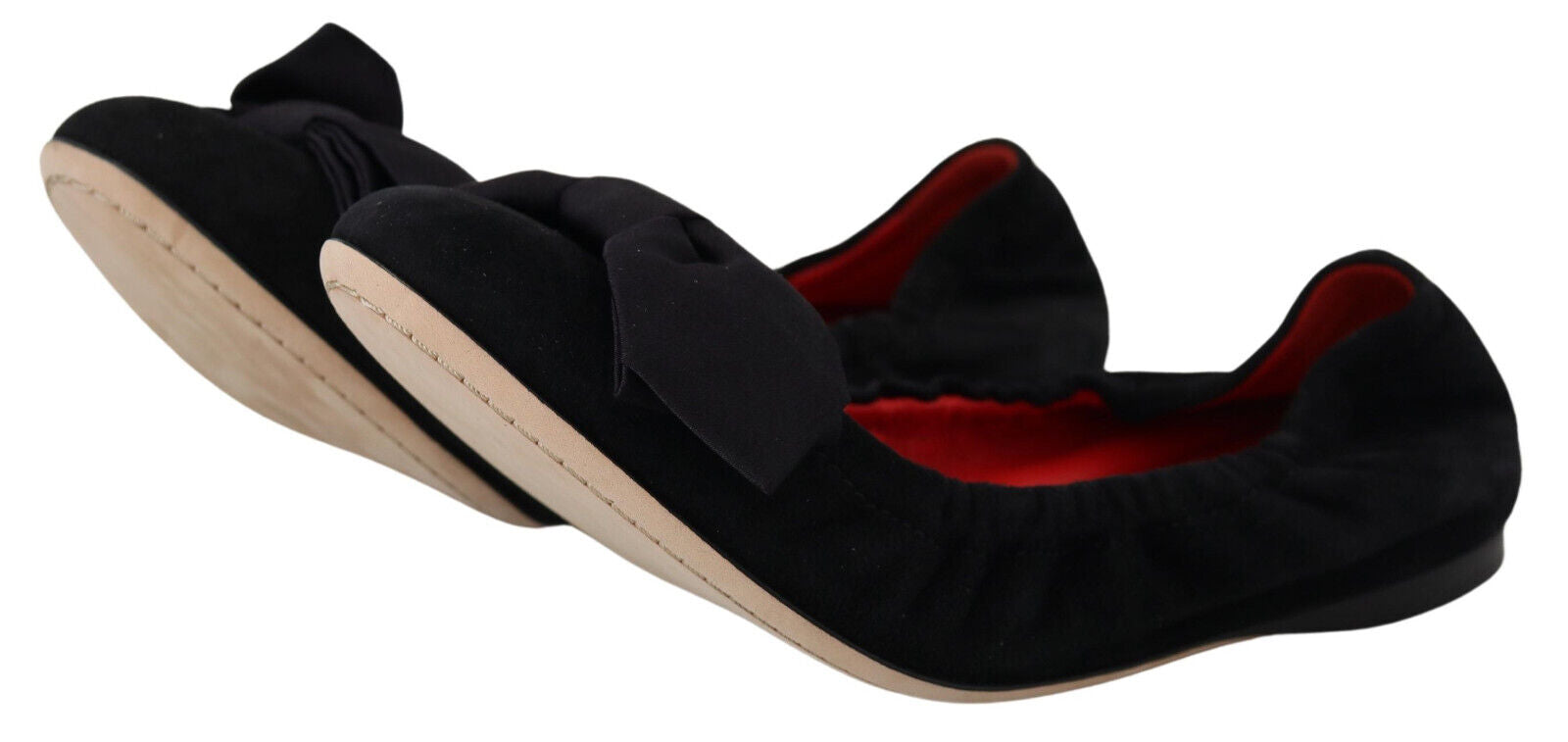 Dolce & Gabbana Elegant Black Suede Ballet Flats - ACCEXO