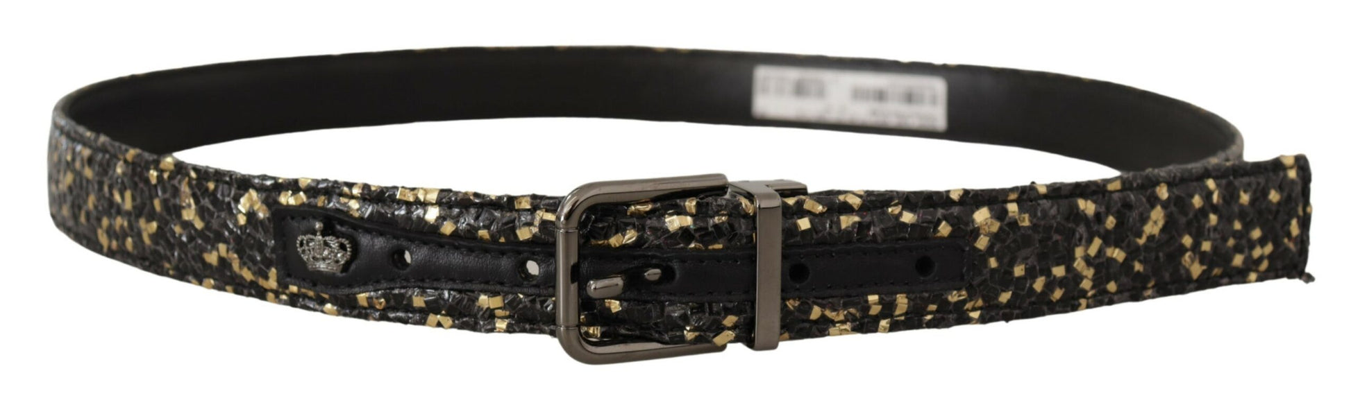 Dolce & Gabbana Elegant Italian Leather Belt with Crown Detail - ACCEXO