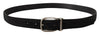 Dolce & Gabbana Elegant Grosgrain Leather Belt with Silver Buckle