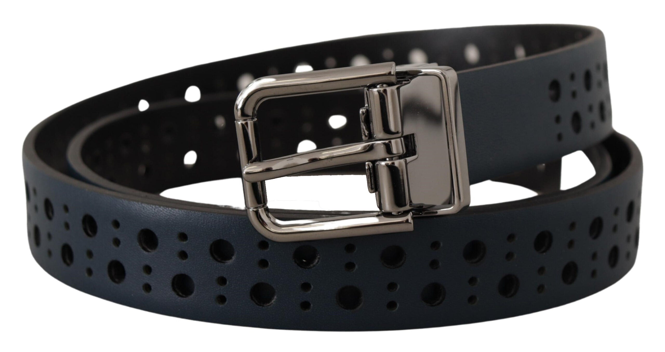 Dolce & Gabbana Elegant Navy Blue Leather Belt - ACCEXO