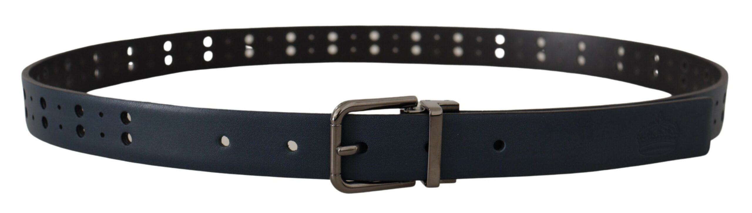 Dolce & Gabbana Elegant Blue Leather Belt with Metal Buckle - ACCEXO