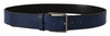 Dolce & Gabbana Elegant Blue Leather Belt with Silver Buckle