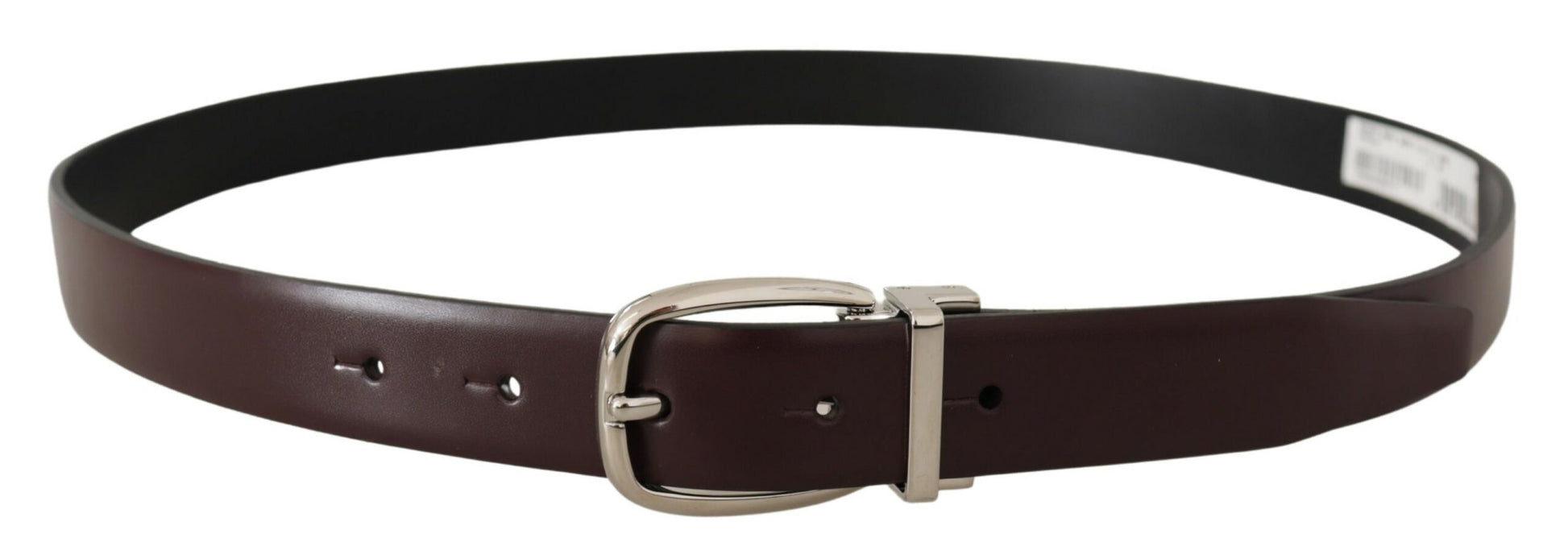 Dolce & Gabbana Elegant Leather Belt with Silver Metal Buckle - ACCEXO
