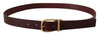 Dolce & Gabbana Elegant Brown Leather Belt with Gold Buckle