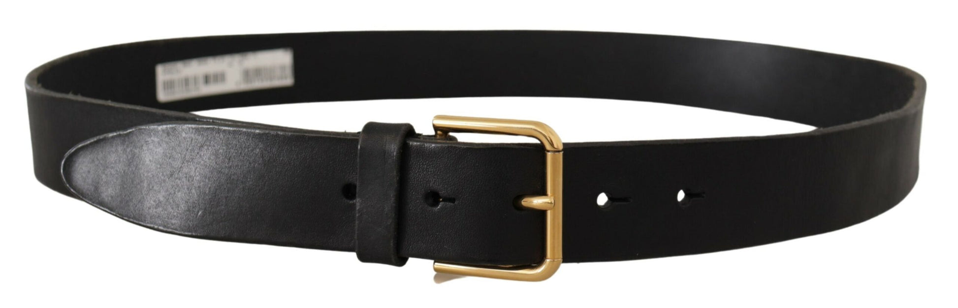 Dolce & Gabbana Elegant Black Leather Belt with Metal Buckle - ACCEXO