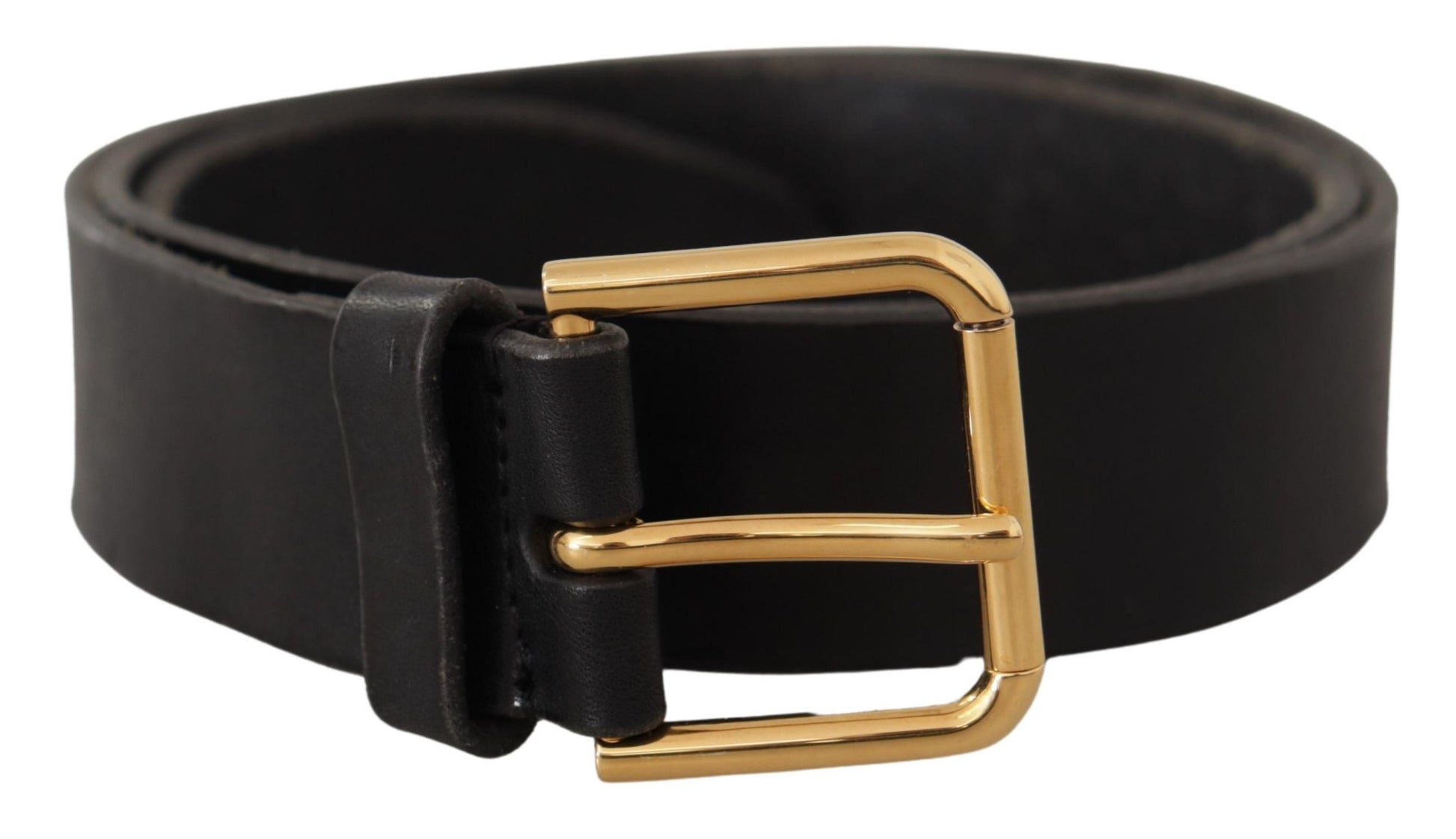 Dolce & Gabbana Elegant Black Leather Belt with Metal Buckle - ACCEXO