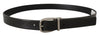 Dolce & Gabbana Elegant Black Leather Belt with Metal Buckle