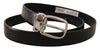 Dolce & Gabbana Elegant Black Leather Belt with Metal Buckle