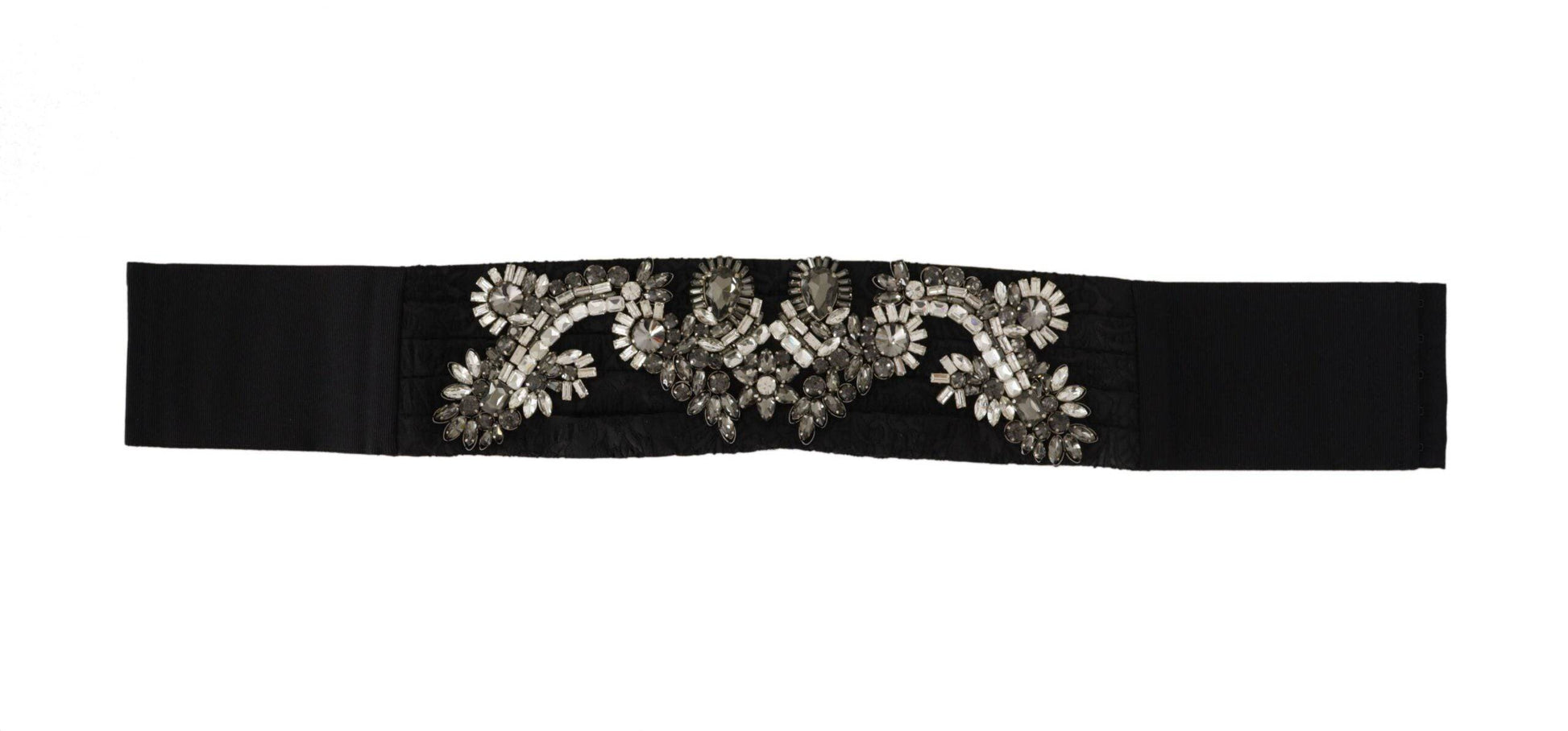 Dolce & Gabbana Elegant Rhinestone-Embellished Silk Belt - ACCEXO