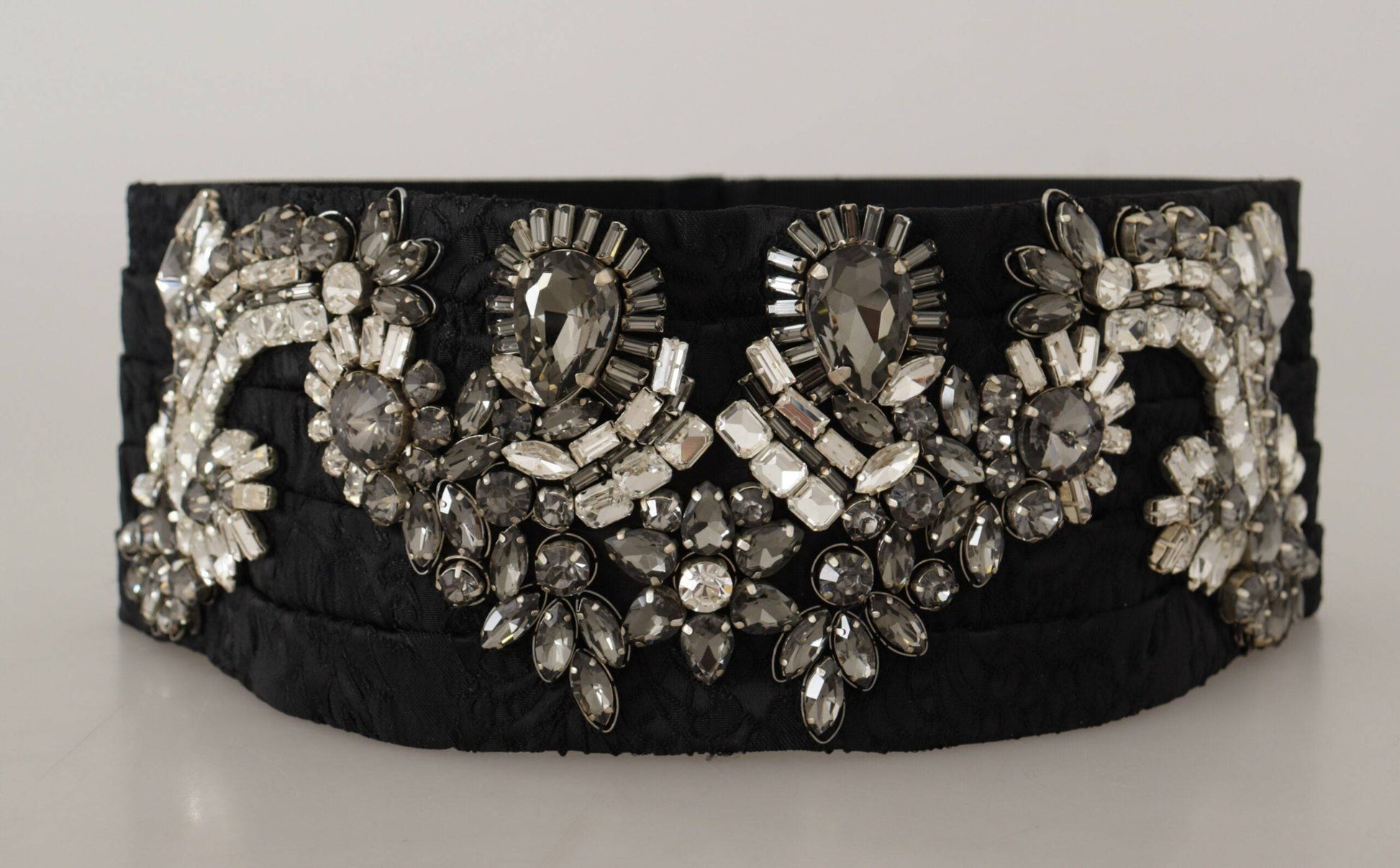 Dolce & Gabbana Elegant Rhinestone-Embellished Silk Belt - ACCEXO