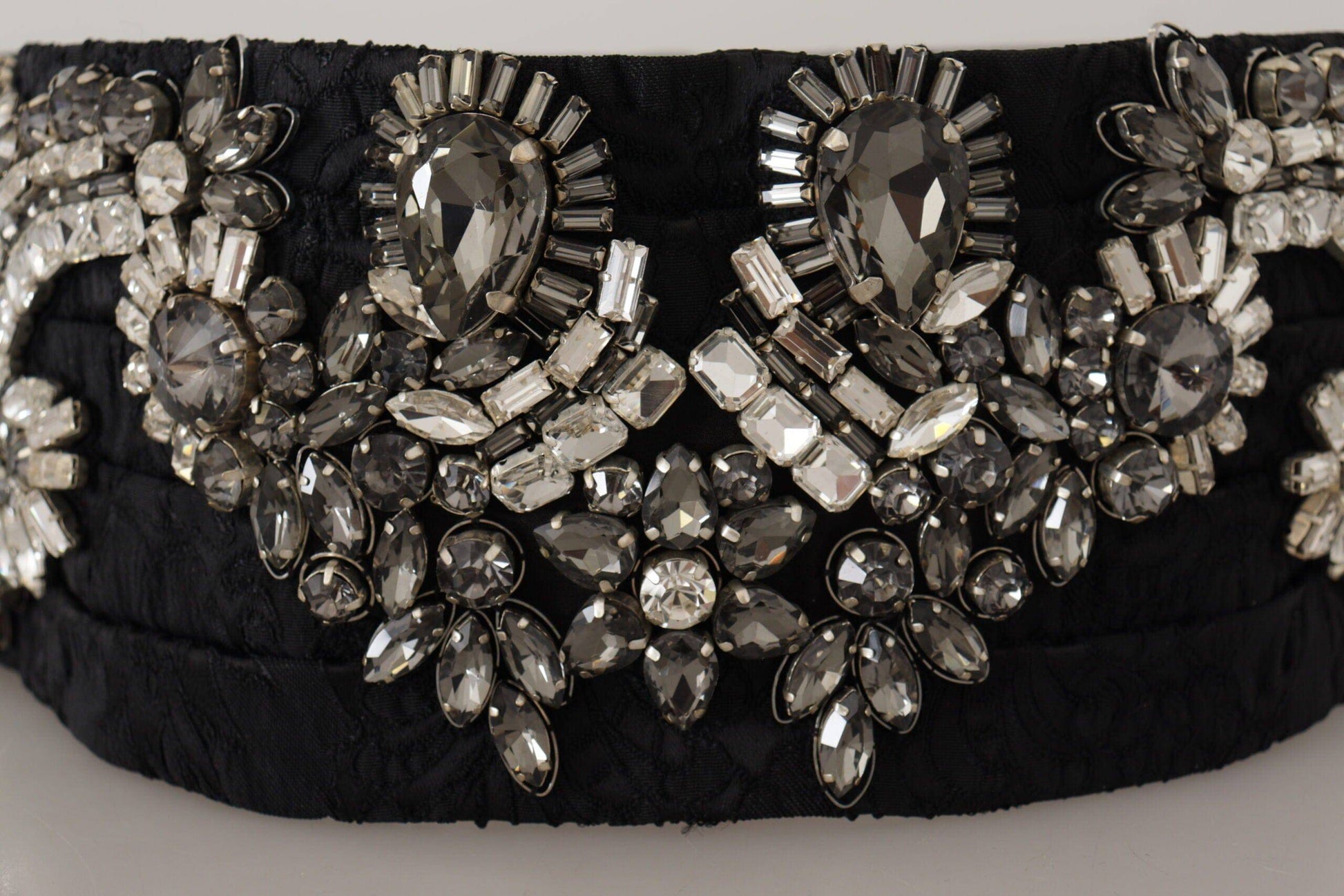 Dolce & Gabbana Elegant Rhinestone-Embellished Silk Belt - ACCEXO