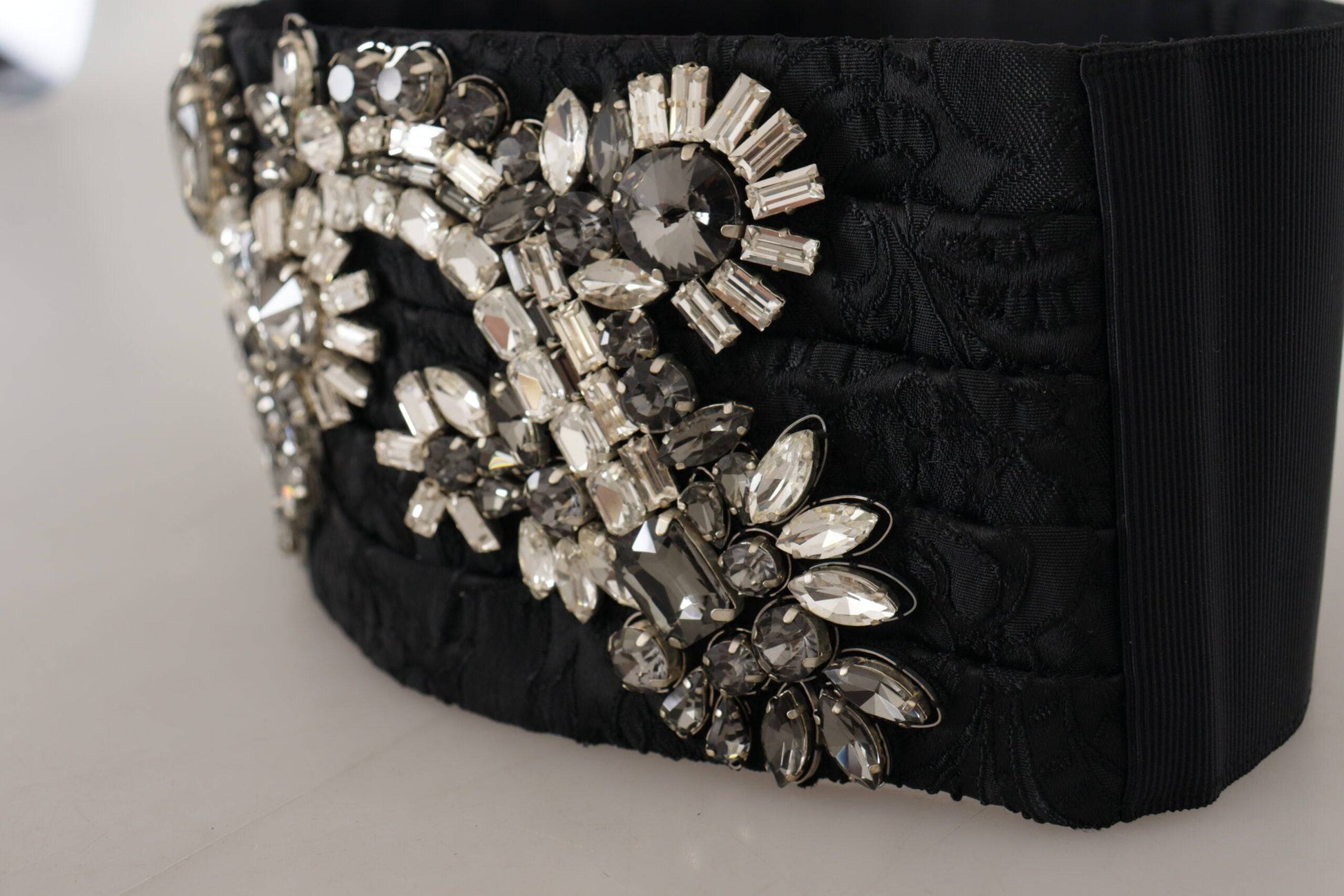 Dolce & Gabbana Elegant Rhinestone-Embellished Silk Belt - ACCEXO